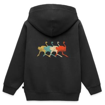 Strauß - Kinder Premium Organic Zip Hoodie - Schwarz - Hinten - AI Model Kid Male (0cm)