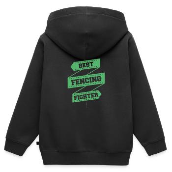 Fencing Fencing Fencer Fencing Fencing - Kids Premium Organic Zip-up Hoodie - black - Back - AI Model Kid Male (0cm)