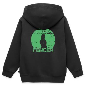 Fencing - Kids Premium Organic Zip-up Hoodie - black - Back - AI Model Kid Male (0cm)