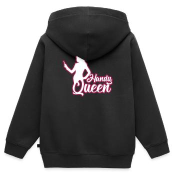 TÉLÉPHONE MOBILE QUEEN - Sweat Premium à capuche zippé enfant bio - noir - Dos - AI Model Kid Male (0cm)