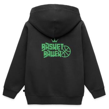 Basketball Basketball Basketball Basketball - Kinder Premium Organic Zip Hoodie - Schwarz - Hinten - AI Model Kid Male (0cm)