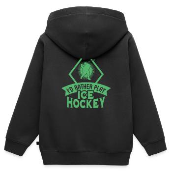 Eishockey Eishockey Eishockey Eishockey - Kinder Premium Organic Zip Hoodie - Schwarz - Hinten - AI Model Kid Male (0cm)
