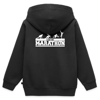 Joggen marathonläufer Halbmarathon Marathon Rennen - Kinder Premium Organic Zip Hoodie - Schwarz - Hinten - AI Model Kid Male (0cm)