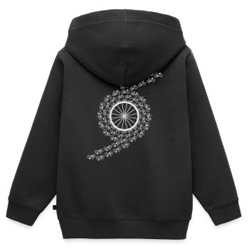 Bicycle Rim Whirl Cyclist Gift Idea - Kids Premium Organic Zip-up Hoodie - black - Back - AI Model Kid Male (0cm)