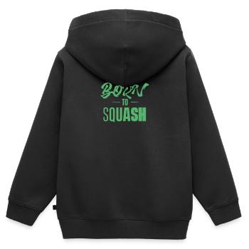 Joueur de squash de l’équipe Squash Squashen Squash jeu de squash - Sweat Premium à capuche zippé enfant bio - noir - Dos - AI Model Kid Male (0cm)