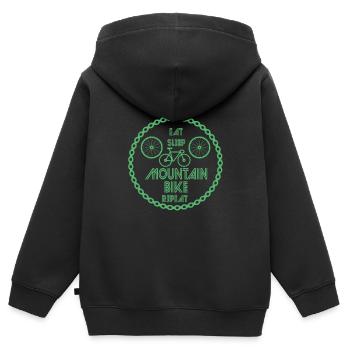 Mountainbike Mountainbike Mountainbike - Kinder Premium Organic Zip Hoodie - Schwarz - Hinten - AI Model Kid Male (0cm)