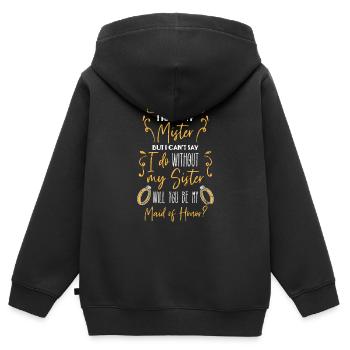 Braut Trauzeugin - Kinder Premium Organic Zip Hoodie - Schwarz - Hinten - AI Model Kid Male (0cm)