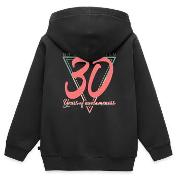 30 Dreißig - Kinder Premium Organic Zip Hoodie - Schwarz - Hinten - AI Model Kid Male (0cm)