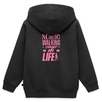 Nordic Walking Walking Hiking Nordic Walk Mama - Kids Premium Organic Zip-up Hoodie - black - Back - AI Model Kid Male (0cm)