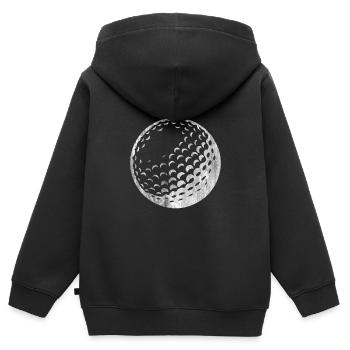 Balle de golf - Sweat Premium à capuche zippé enfant bio - noir - Dos - AI Model Kid Male (0cm)