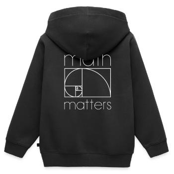 MATH MATTERS MATHEMATICS MATHEMATICS MATHEMATICS - Kids Premium Organic Zip-up Hoodie - black - Back - AI Model Kid Male (0cm)