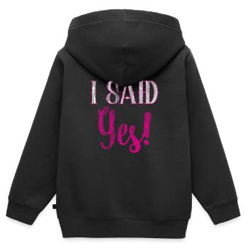 Braut Verlobung - Kinder Premium Organic Zip Hoodie - Schwarz - Hinten - AI Model Kid Male (0cm)