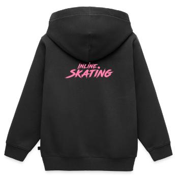 Patineuse patineuse Inliner Inline Skaterin - Sweat Premium à capuche zippé enfant bio - noir - Dos - AI Model Kid Male (0cm)