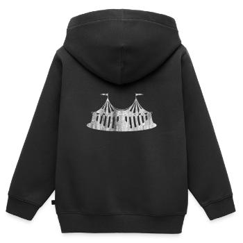Zirkus Show - Kinder Premium Organic Zip Hoodie - Schwarz - Hinten - AI Model Kid Male (0cm)