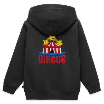 cirque - Sweat Premium à capuche zippé enfant bio - noir - Dos - AI Model Kid Male (0cm)