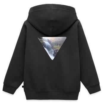 nature - Sweat Premium à capuche zippé enfant bio - noir - Dos - AI Model Kid Male (0cm)