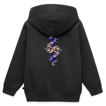 Julia Fraktal - Kinder Premium Organic Zip Hoodie - Schwarz - Hinten - AI Model Kid Male (0cm)
