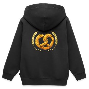 faire cuire au four - Sweat Premium à capuche zippé enfant bio - noir - Dos - AI Model Kid Male (0cm)