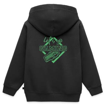 Gamer - Kinder Premium Organic Zip Hoodie - Schwarz - Hinten - AI Model Kid Male (0cm)