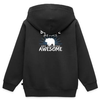 porter - Sweat Premium à capuche zippé enfant bio - noir - Dos - AI Model Kid Male (0cm)