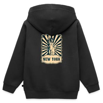 New York Freiheitsstatue - Kinder Premium Organic Zip Hoodie - Schwarz - Hinten - AI Model Kid Male (0cm)