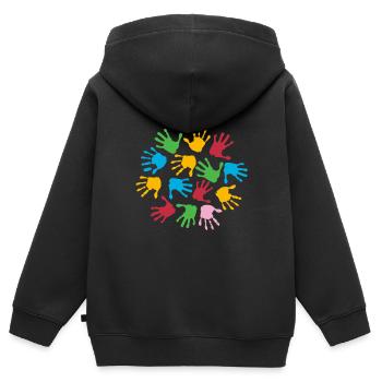 Kindergarten Basteln - Kinder Premium Organic Zip Hoodie - Schwarz - Hinten - AI Model Kid Male (0cm)