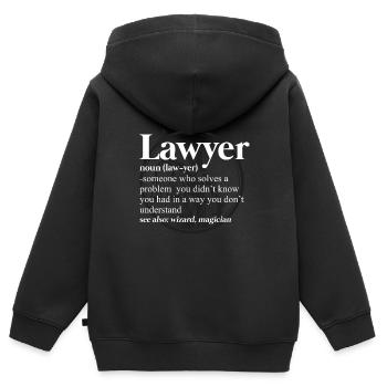 Anwalt - Kinder Premium Organic Zip Hoodie - Schwarz - Hinten - AI Model Kid Male (0cm)