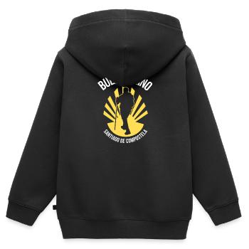 Pilgern Jakobsweg - Kinder Premium Organic Zip Hoodie - Schwarz - Hinten - AI Model Kid Male (0cm)