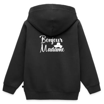 Bonjour Madame - Kinder Premium Organic Zip Hoodie - Schwarz - Hinten - AI Model Kid Male (0cm)