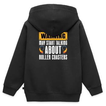 Achterbahn - Kinder Premium Organic Zip Hoodie - Schwarz - Hinten - AI Model Kid Male (0cm)