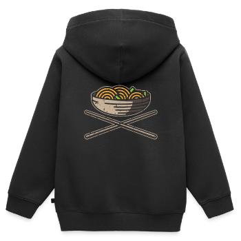 Schüssel und Stäbchen, geschenk asiatische küche - Kinder Premium Organic Zip Hoodie - Schwarz - Hinten - AI Model Kid Male (0cm)