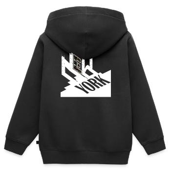 New York City typografisches Design für Big Apple - Kinder Premium Organic Zip Hoodie - Schwarz - Hinten - AI Model Kid Male (0cm)