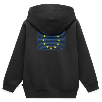 UNION EUROPÉENNE Etoiles drapeau Grunge - Sweat Premium à capuche zippé enfant bio - noir - Dos - AI Model Kid Male (0cm)