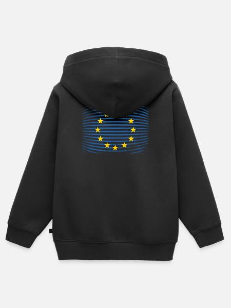 UNION EUROPÉENNE Etoiles drapeau Grunge - Sweat Premium à capuche zippé enfant bio - noir