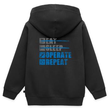 Chirurg - Kinder Premium Organic Zip Hoodie - Schwarz - Hinten - AI Model Kid Male (0cm)