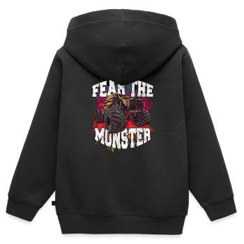 Monstertruck - Kinder Premium Organic Zip Hoodie - Schwarz - Hinten - AI Model Kid Male (0cm)