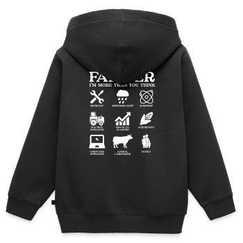 Qualités paysannes - Sweat Premium à capuche zippé enfant bio - noir - Dos - AI Model Kid Male (0cm)