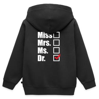 Arzt Mediziner Titel - Kinder Premium Organic Zip Hoodie - Schwarz - Hinten - AI Model Kid Male (0cm)