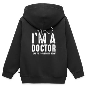 Doktor - Kinder Premium Organic Zip Hoodie - Schwarz - Hinten - AI Model Kid Male (0cm)