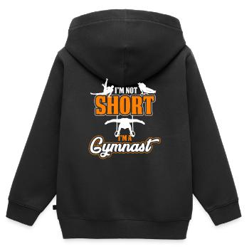 Turnen Turner - Kinder Premium Organic Zip Hoodie - Schwarz - Hinten - AI Model Kid Male (0cm)