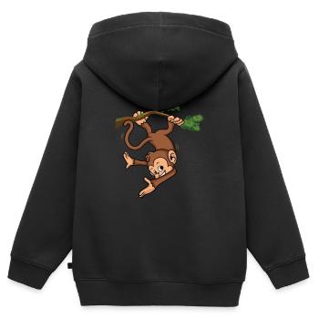 Tupfendes Affe-T-Shirt Lustiges Tupf Gif - Kinder Premium Organic Zip Hoodie - Schwarz - Hinten - AI Model Kid Male (0cm)