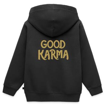 méditation - Sweat Premium à capuche zippé enfant bio - noir - Dos - AI Model Kid Male (0cm)