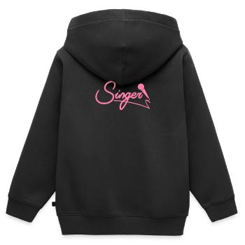 Chanteur Chanteuse Maman Chanter École de chant - Sweat Premium à capuche zippé enfant bio - noir - Dos - AI Model Kid Male (0cm)
