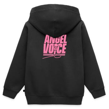 Chanteuse chanteuse chanteuse - Sweat Premium à capuche zippé enfant bio - noir - Dos - AI Model Kid Male (0cm)