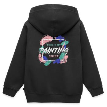 Maler - Kinder Premium Organic Zip Hoodie - Schwarz - Hinten - AI Model Kid Male (0cm)