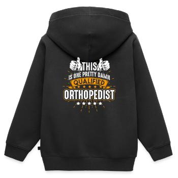 Orthopäde Handwerk - Kinder Premium Organic Zip Hoodie - Schwarz - Hinten - AI Model Kid Male (0cm)
