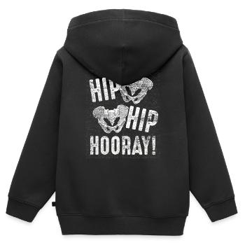 Hanche d'orthopédiste - Sweat Premium à capuche zippé enfant bio - noir - Dos - AI Model Kid Male (0cm)