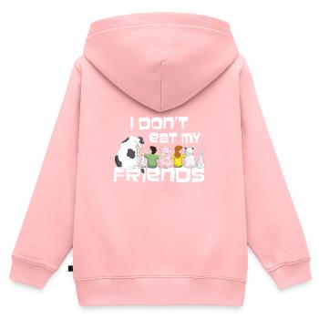 Je ne mange pas le véganisme de mes amis comme style de vie - Sweat Premium à capuche zippé enfant bio - rose - Dos - AI Model Kid Female (0cm)