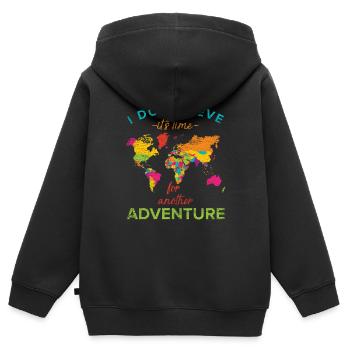 Reisen - Kinder Premium Organic Zip Hoodie - Schwarz - Hinten - AI Model Kid Male (0cm)
