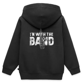 Saxophon Band - Kinder Premium Organic Zip Hoodie - Schwarz - Hinten - AI Model Kid Male (0cm)